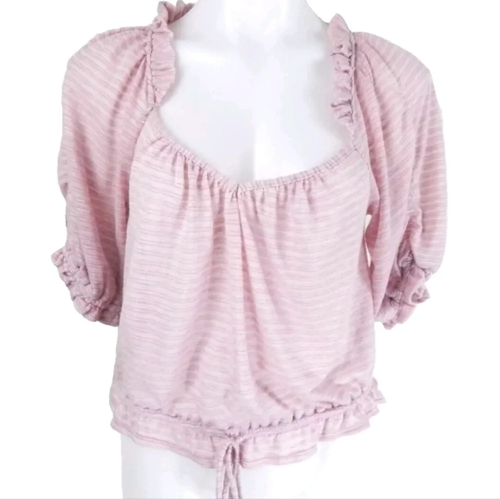 Free People Ruched Puff Sleeve Dorothy Top